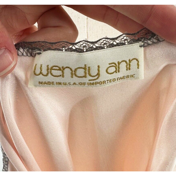 VTG Wendy Ann Satin/Lace Lingerie Mini Slip Small Coquette Feminine Dainty Pink - Picture 6 of 8